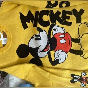 Disney Mickey Mouse Yellow Sweater Vintage